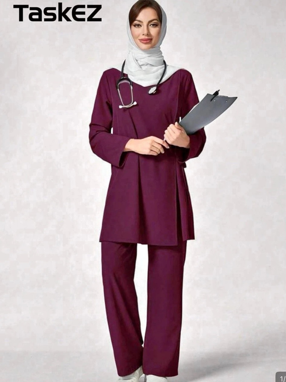 TaskEZ Women's Purple Scrub Set Like New